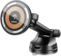 Dudao HU6973687248017 univerzális, tapadókorongos magsafe wireless töltős, fekete autóstartó kép