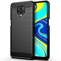 Xiaomi HU9111201898981 Xiaomi redmi note 9s telefontok - carbon fiber fekete szilikon tok kép