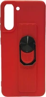 Samsung HU9145576215432 Telefontok samsung galaxy s21 - piros gyűrűs, kitámasztható szilikon kép