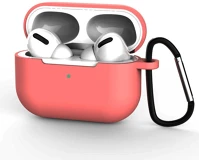 Pro HU9145576238448 Airpods pro 1 tartó - sötét pink szilikon airpods pro 1 tartó karabinerrel kép