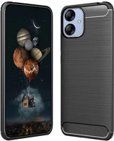 Samsung HU9145576271803 Samsung galaxy a04e telefontok - carbon fiber fekete szilikon tok kép