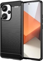 Xiaomi HU9145576285329 Xiaomi redmi note 13 pro+ 5g telefontok - carbon fiber fekete szilikon tok kép