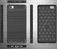 Huawei MC01615 Telefontok huawei y6 prime 2018  - fekete carbon szilikon telefon tok kép