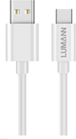 Lumann MC13230 Lumann kábel - type-c (usb-c) / usb ezüst szövet adatkábel 1m kép