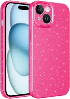 Neon MC22544 Iphone 13 mini telefontok - larte shiny - neon pink csillámos hátlap tok kép