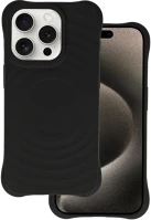 Wave MC24346 Iphone 15 pro telefontok - pastel wave - magsafe kompatibilis fekete szilikon kép