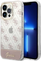 Guess NT3666339090562 Iphone 14 pro telefontok - guess pattern script - kemény hátlaptok - pink kép