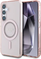 Samsung NT3666339449544 Samsung galaxy s25 - guess classic logo strasszokkal - pink átlátszó kép
