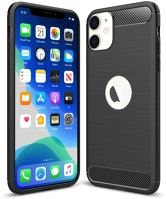 Forcell PT5903396017230-2 Iphone 11 telefontok - forcell carbon fekete szilikon tok (apple logónál kép