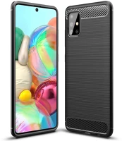 Samsung PT5903396045660 Samsung galaxy a51 telefontok - forcell carbon fekete szilikon tok kép