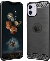 Forcell PT5903396068362-K Iphone 12 telefontok - forcell carbon fekete szilikon tok (apple logónál kép