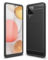 Samsung PT5903396091001 Samsung galaxy a12 telefontok - carbon fiber fekete szilikon tok kép