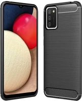 Samsung PT5903396091018 Samsung galaxy a02s telefontok - forcell carbon fekete szilikon tok kép