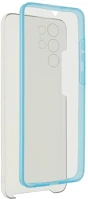 Samsung PT5903396092633 Samsung galaxy s21 ultra telefontok - átlátszó kék keretes szilikon kép
