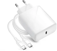 Forcell PT5903396108099 Forcell töltő - fehér hálózati töltőfej + type-c / type-c kábel, 3a kép