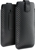 Forcell PT5903396127380 Forcell pocket carbon telefontok - fekete tépőzáras, kihúzó füles tok kép