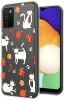 Samsung PT5903396129049 Samsung galaxy a03s telefontok - forcell christmas cat átlátszó mintás kép
