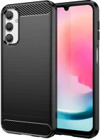 Samsung PT5903396339967 Samsung galaxy s25 telefontok - carbon fiber - fekete szilikon hátlap tok kép