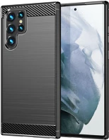Samsung PT5903396339974 Samsung galaxy s25 ultra telefontok - carbon fiber - fekete szilikon hátlap kép