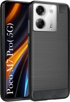 Xiaomi PT5903396384646 Xiaomi poco m7 pro 5g telefontok - carbon fiber fekete szilikon hátlap tok kép