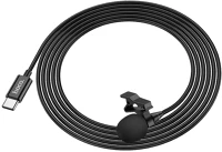 Hoco PT6931474761156 Hoco l14 mikrofon - type-c (usb-c) fekete csíptethető mikrofon - 2m kép