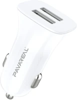 Pavareal PT6971214860299 Pavareal cc32s autós töltő - szivartöltő fej, 2usb, 4,8a, fehér kép