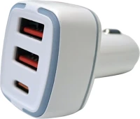 Pavareal PT6976077830502 Pavareal cc65 autós töltő - szivartöltő fej, 2usb / type-c (usb-c), 4,8a kép