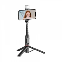 Wiwu PT6976195091694 Wiwu se003 selfie bot - fekete, bluetooth távirányítós, tripoddá kép