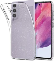 Samsung TF5900495047632 Samsung galaxy s21 fe telefontok - glitter - átlátszó csillámos műanyag kép