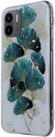 Xiaomi TF5900495060624-2 Xiaomi redmi a2 telefontok - gold glam levelek - mintás műanyag hátlap tok kép
