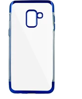 Samsung TF5900495718778 Telefontok samsung j4 2018   - átlátszó szilikon tok kék kerettel kép