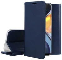 Motorola TF5900495984951 Motorola moto g22 telefontok - kék mágneses szilikon keretes könyvtok kép