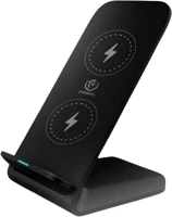 Univerzális TF5902539601541-2 asztali telefontartó állvány, qi vezeték nélküli töltéssel fekete kép