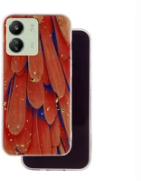 Xiaomi TF5907457743977 Xiaomi redmi 13c telefontok - gold glam orange - mintás műanyag hátlap tok kép