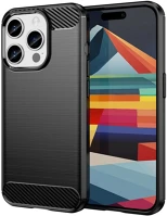 Pro TF5907457782440 Iphone 16 pro telefontok - carbon fiber - fekete szilikon hátlap tok kép