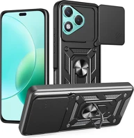 Honor TF5907504508429 Honor 400 lite 5g telefontok - camshield - fekete szilikon tok, kitámasztó kép