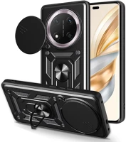 Honor TF5907504514628 Telefontok honor magic7 lite - camshield - fekete szilikon tok, kitámasztó kép