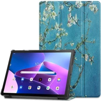 Lenovo 126775 Lenovo tab m10 plus (10.61) (3. generáció) tb125 / tb128, mappa tok, virág kép