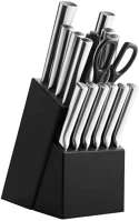 Fa HOP1001549 16 részes rozsdamentes késkészlet fa tartóban, élezővel, ollóval kép