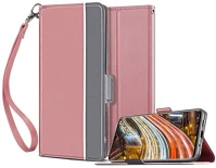 Xiaomi RS107334 Xiaomi redmi 9t, oldalra nyíló tok, bőrhatású, stand, csuklópánt kép