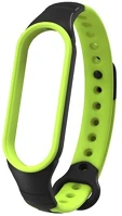 Xiaomi RS110029 Xiaomi mi band 6, szilikon pótszíj, állítható, lyukacsos, fekete/zöld kép