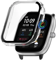 Gts RS138272 Amazfit gts 4 mini, műanyag védőkeret, kijelzővédő üveggel, közepesen kép
