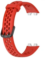 Huawei RS150444 Huawei band 8 / 9 / 10, szilikon pótszíj, lyukacsos, légáteresztő, piros kép