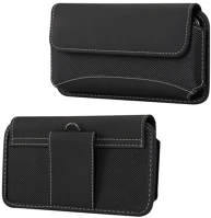 Univerzális RS86664 Univerzális tok, fekvő, textil, bőr bevonat, övre fűzhető, tépőzáras kép