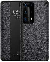 Huawei RS95127 Huawei p40, oldalra nyíló tok, valódi bőrtok, hívás mutatós, érdes kép