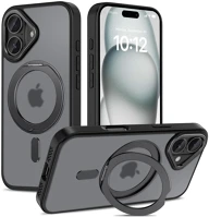 Apple TS7797 Apple iphone 16, műanyag hátlap védőtok + szilikon keret, kitámasztóval kép