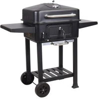 Too BG-200B FEKETE Fekete bbq faszenes grillkocsi két oldalsó asztallal kép