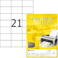 Topstick 100 ÍV 2100 Etikett címke 70x42.3 mm szegély nélküli 100 ív 2100 db/doboz kép
