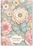 Toptimer 23.0014604 Diák zsebkönyv  papírborító b/6 heti 120x170mm vintage 2025-2026 kép