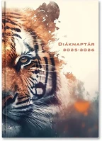 Toptimer 23.0014606 Diák zsebkönyv  papírborító b/6 heti 120x170mm tiger 2025-2026 kép